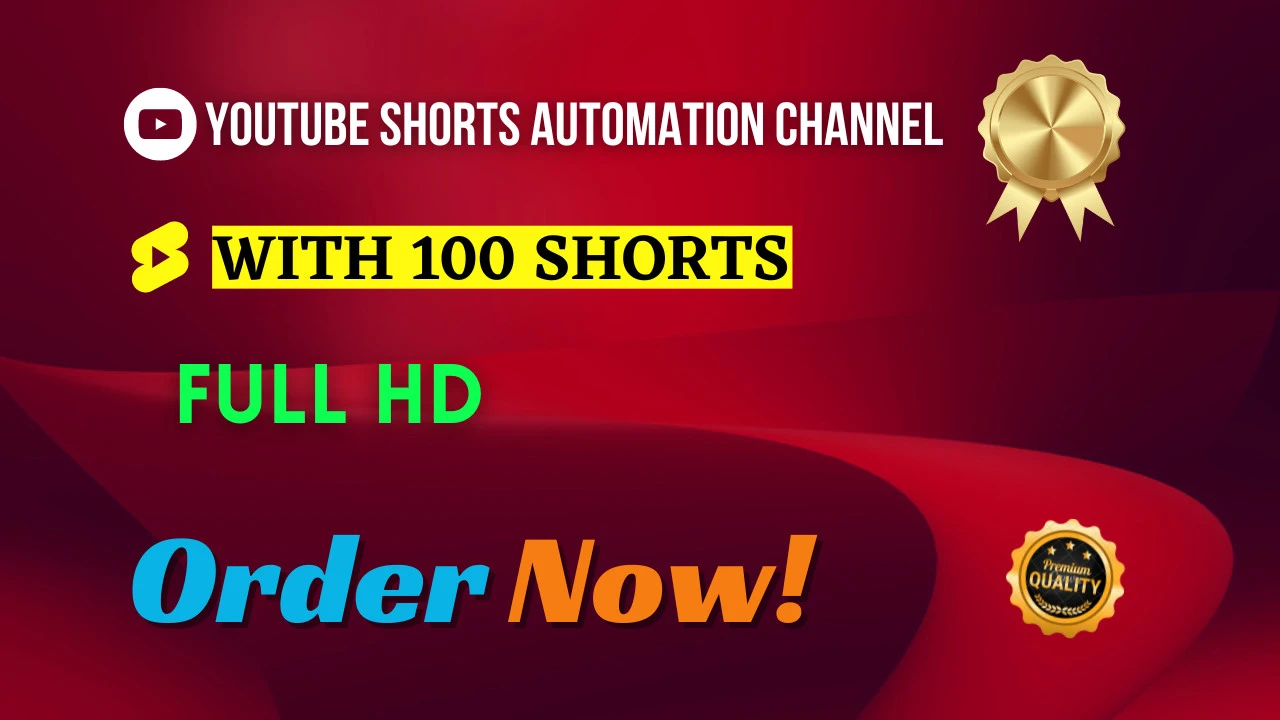 I will create youtube shorts channel with 100 short videos